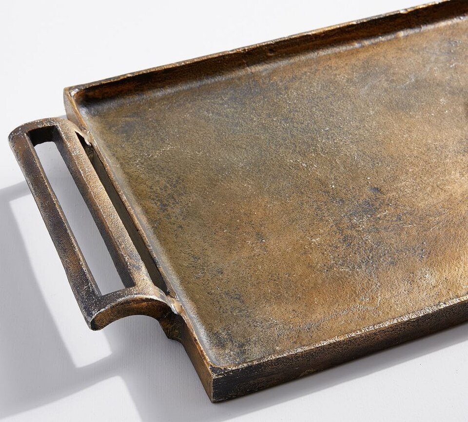 Antiqued Metal Decorative Tray Pottery Barn Australia